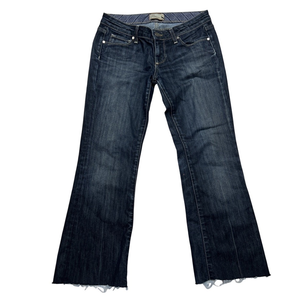 Paige Denim Jeans Women's Size 27 Laurel Canyon Lowrise Bootcut Y2K Fringe Hem